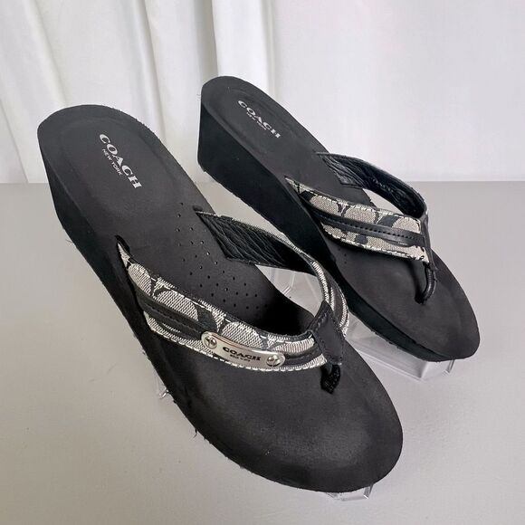COACH JADEN WOMENS SANDALS BLACK SIZE 10B - Picture 1 of 11